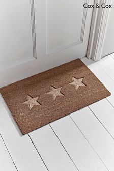 Cox & Cox Natural Embossed Stars Doormat