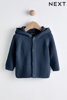Navy Blue Knitted Baby Bear Cardigan (T66733) | £12 - £14