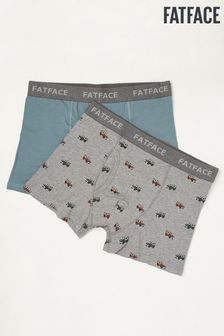FatFace 2 Pack Land Rover Grey Boxers