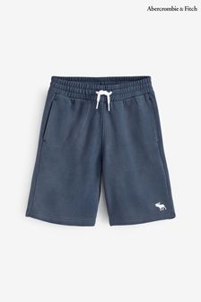 Abercrombie & Fitch Navy Logo Jersey Shorts