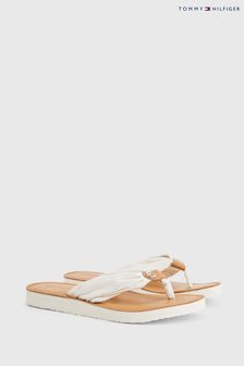 Tommy Hilfiger White Leather Beach Sandals