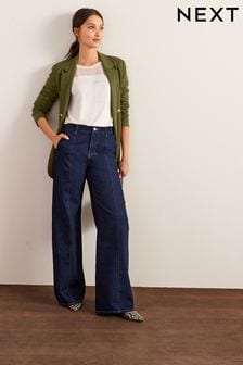 Rinse Blue Tailored Wide Leg Jeans (T67784) | £45