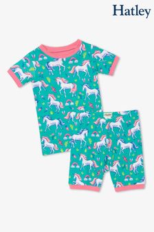 Hatley Unicorn Party Organic Cotton Short Pyjama Set