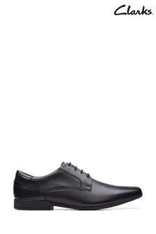 Clarks Black Leather Sidton Lace Shoes