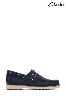 Clarks Navy Blue Suede Durleigh Sail Shoes