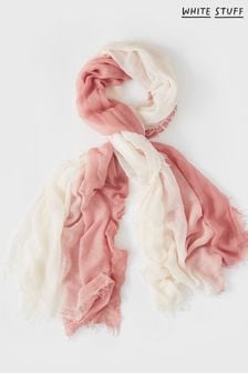 White Stuff Pink Recycled Polyester Ombre Scarf