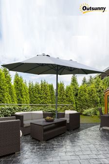 Outsunny 4.6m Grey Double-sided Parasol with Base   (T69316) | £160