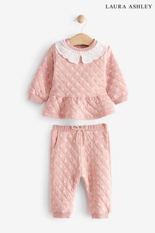Pink Quilted Sweatshirt and Joggers Set