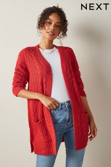 Orange Longline Cardigans 
