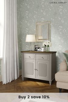 Pale French Grey Hanover 2 Door 2 Drawer Narrow Sideboard