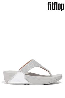FitFlop Silver Lulu Glitz Toe-Post Sandals (T70372) | £60