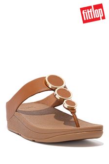 FitFlop Tan Halo Leather Toe-Post Sandals