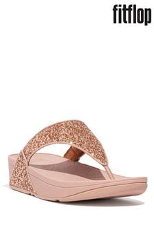 FitFlop Pink Lulu Glitter Toe-Post Sandals (T70608) | £55