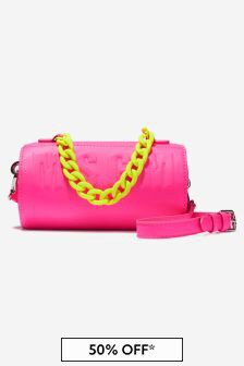 MSGM Girls Eco-Leather Shoulder Bag in Pink