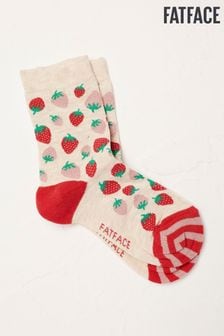 FatFace Natural Oatmeal Strawberry Socks