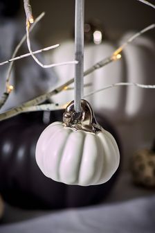 White Halloween Pumpkin Hanging Decoration