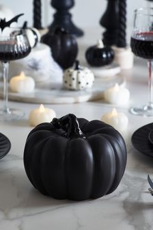 Black Halloween Pumpkin Ornament
