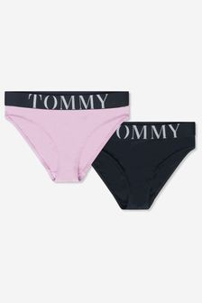 Tommy Hilfiger Girls Cotton Logo Bikini Knickers 2 Pack Set