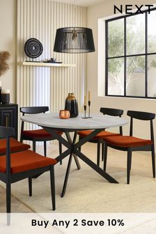 Grey Bronx Oak Effect Round Extending Dining Table (T72376) | £499
