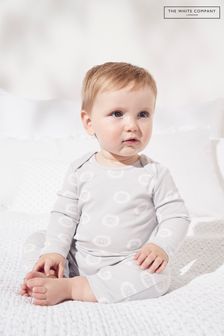 The White Company Grey Lion Face Print Sleepsuit