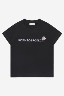 Moncler Enfant Unisex Short Sleeve T-Shirt in Black