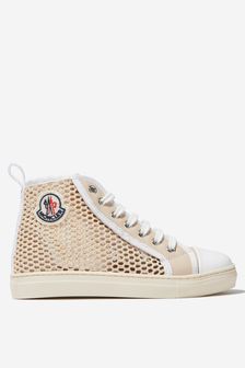 Moncler Enfant Kids Leather Anyse II High Top Trainers in White