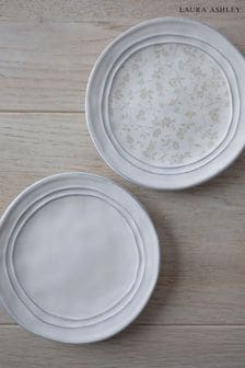 Set of 4 White Artisan Collectables Petit Fours Plates