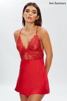 Ann Summers Red Ce Soir Chemise Lace Dress