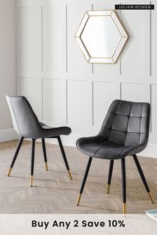 Julian Bowen Set of 2 Grey Hadid Dining Chairs