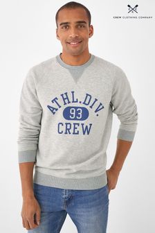 Crew Clothing Company Graphite Grey Cotton Blend Classic Sweater