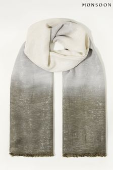 Monsoon Grey Ombre Metallic Occasion Scarf