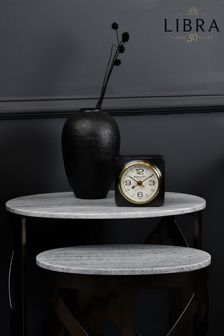 Libra Black Black Thompson Square Carriage Mantel Clock