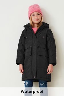 Black Waterproof Longline Coat (3-16yrs) (T75883) | £38 - £48