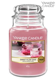 Yankee Candle Pink Large Jar Sweet Plum Sake Scented Candle