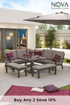 Nova Outdoor Living Grey 9 Seat Aluminium Garden Sofa Set