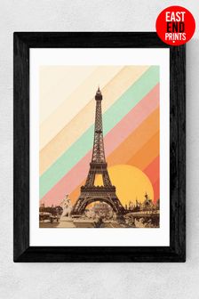 East End Prints Orange Paris Rainbow Print by Florent Bodart