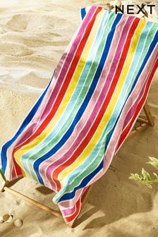 Multi Rainbow Stripe Beach Towel (T77223) | £18