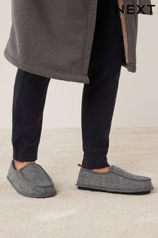 Grey Check Apron Front Slippers (T77640) | £20