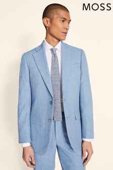Moss Tailored Fit Dusty Blue Herringbone Suit