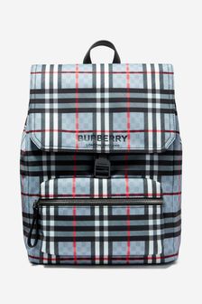 Burberry Kids Checkerboard Backpack in Blue