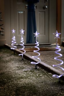 Set of 4 Cool White Christmas Tree Shaped Path Finders (T78240) | £20