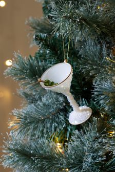 White Cocktail Glass Bauble (T78256) | £6