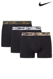 Nike Black Everyday Cotton Stretch Trunks 3 Pack