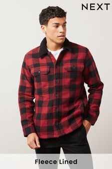 Red/Black Check Borg Lined Shacket (T78565) | £55