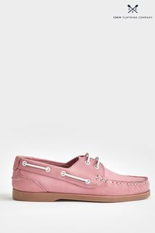 Crew Clothing Womens Pastel Pink Leather Boat Shoes