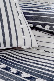 Peri Home Blue Yarn Dyed Tufted Stripe Cotton Housewife Pillowcase