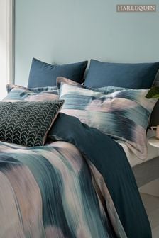 Harlequin Blue Oscillation 200 Thread Count Cotton Sateen Oxford Pillowcase