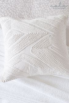 Nalu Nicole Scherzinger White Nohea Stone Washed Cotton Cushion