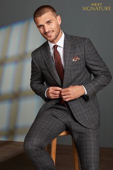 Grey Slim Fit Signature TG Di Fabio Wool Rich Check Suit (T79066) | £139