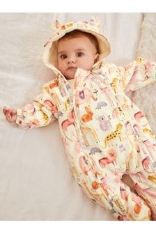 Cream Character Print Baby All-In-One Lightweight Pramsuit (0mths-2yrs) (T79084) | £25 - £27